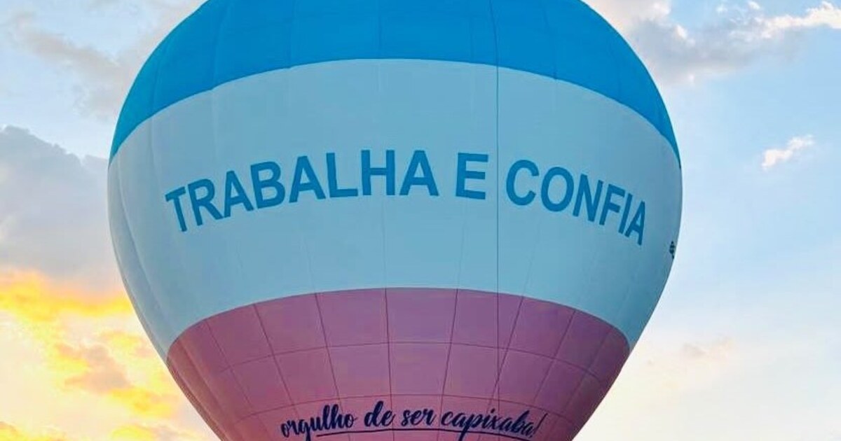 Balão inspirado na bandeira do ES estreia como símbolo da cultura capixaba
