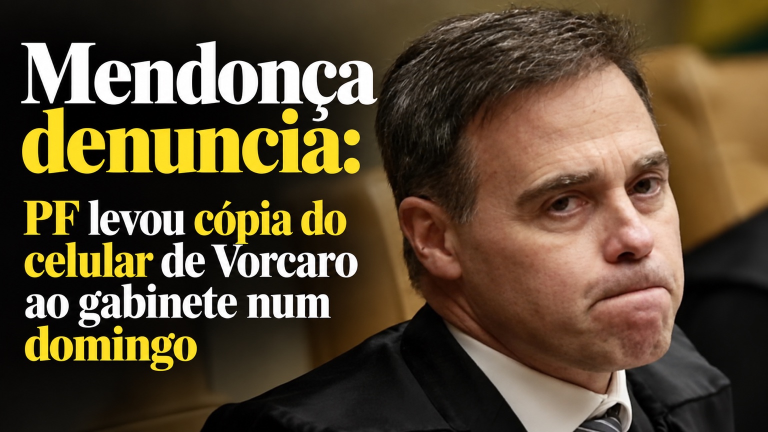 Mendonça denuncia: PF levou cópia do celular de Vorcaro ao gabinete num domingo