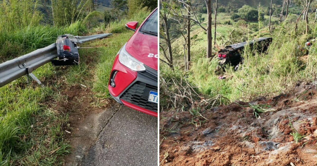Ônibus com romeiros cai em ribanceira em Cruzeiro, deixa seis mortos e motorista é preso