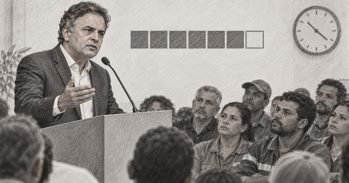 Aécio leva fim da escala 6x1 à campanha pelo Senado