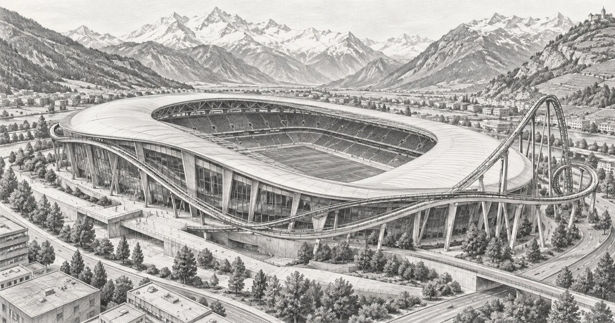Sion projeta estádio com montanha-russa na Suíça