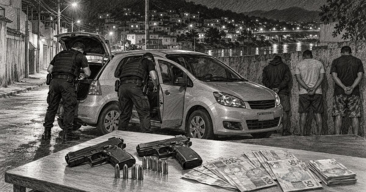 Fiscalização prende três e apreende pistolas em Cachoeiro