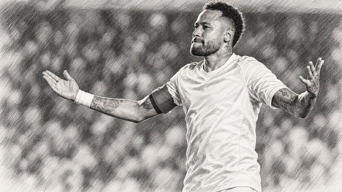 Neymar marca duas vezes e Santos busca empate