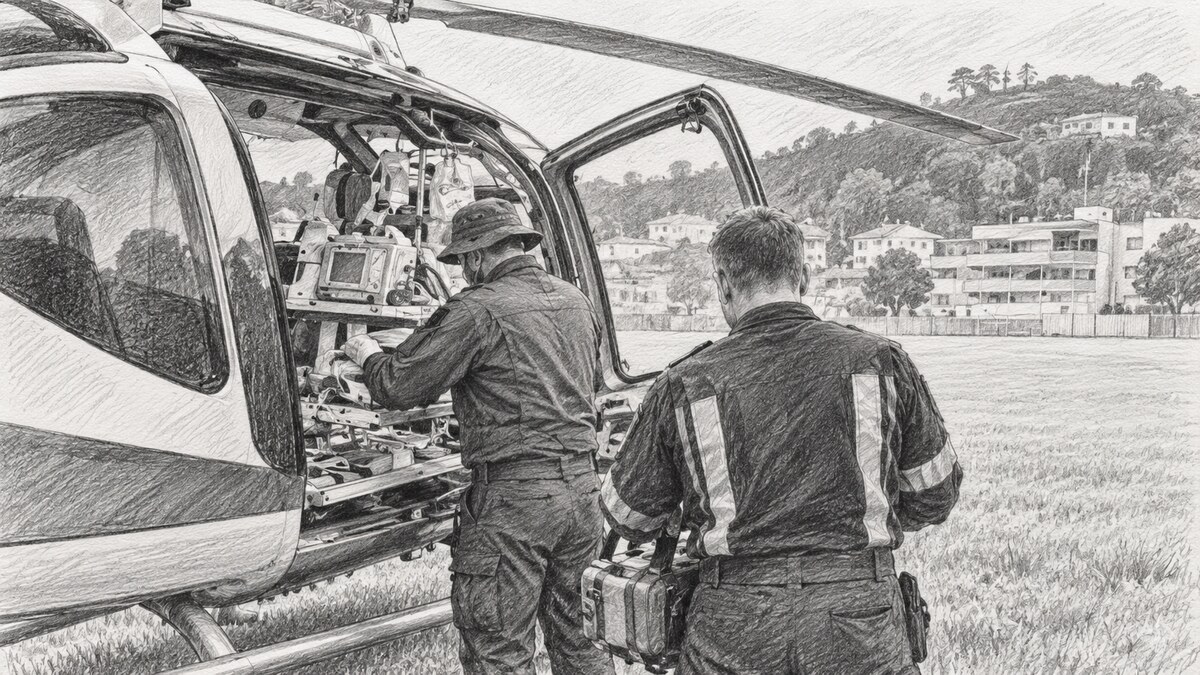 Menina é levada de helicóptero após afogamento em Santa Teresa