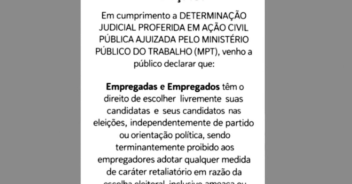 Advogada do ES é obrigada pela Justiça a se retratar após incentivar demissão por voto