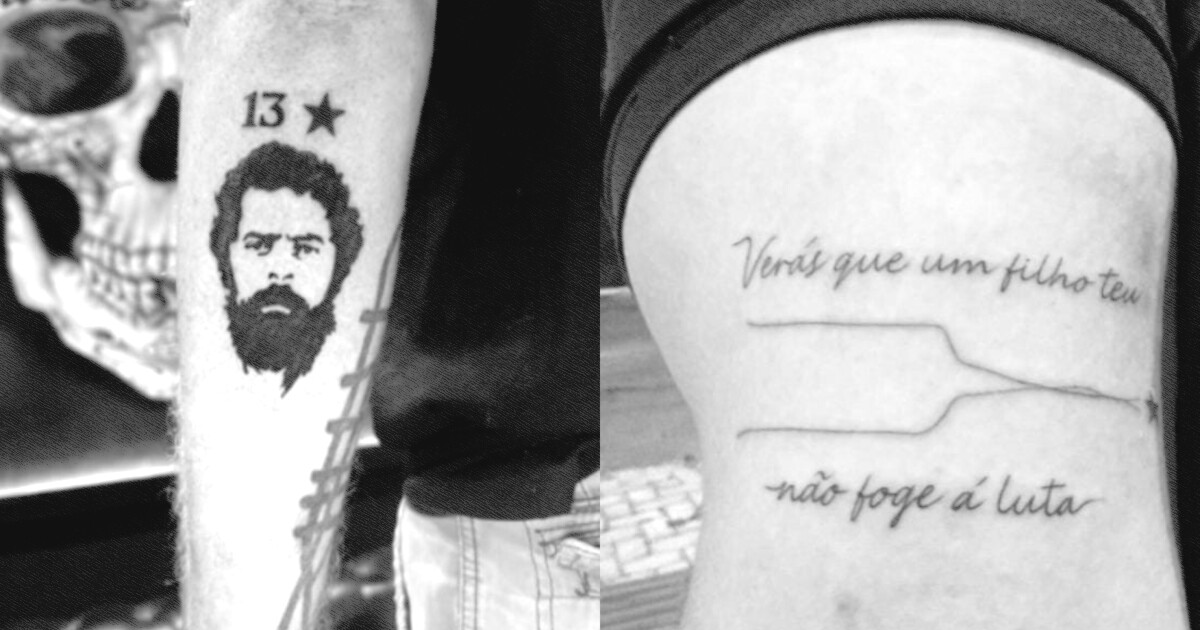 Apoiadores de Lula postam tatuagens em homenagem ao petista