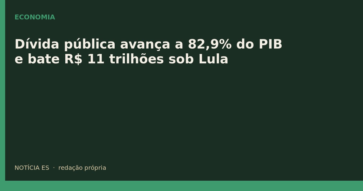 Dívida pública avança a 82,9% do PIB e bate R$ 11 trilhões sob Lula