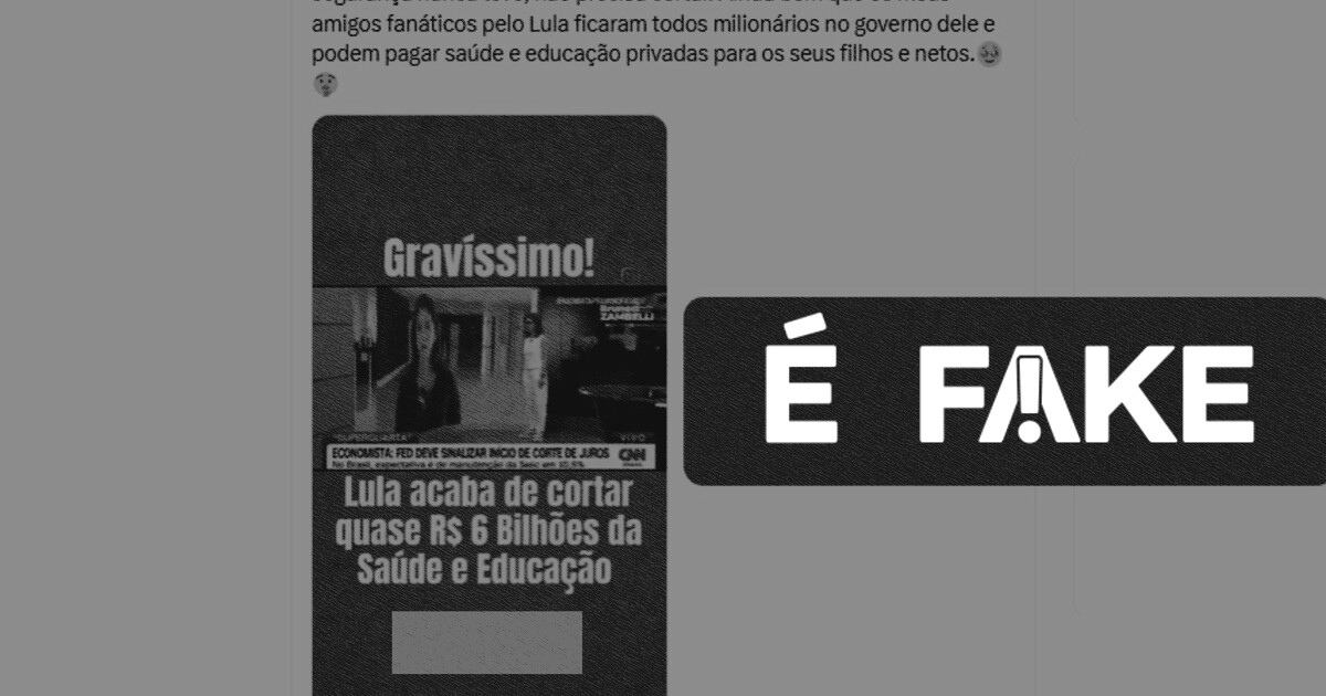 Governo não anunciou corte na Saúde e Educação após eleição de 2026