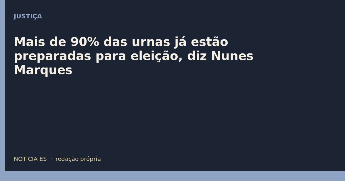 Mais de 90% das urnas já estão preparadas para eleição, diz Nunes Marques