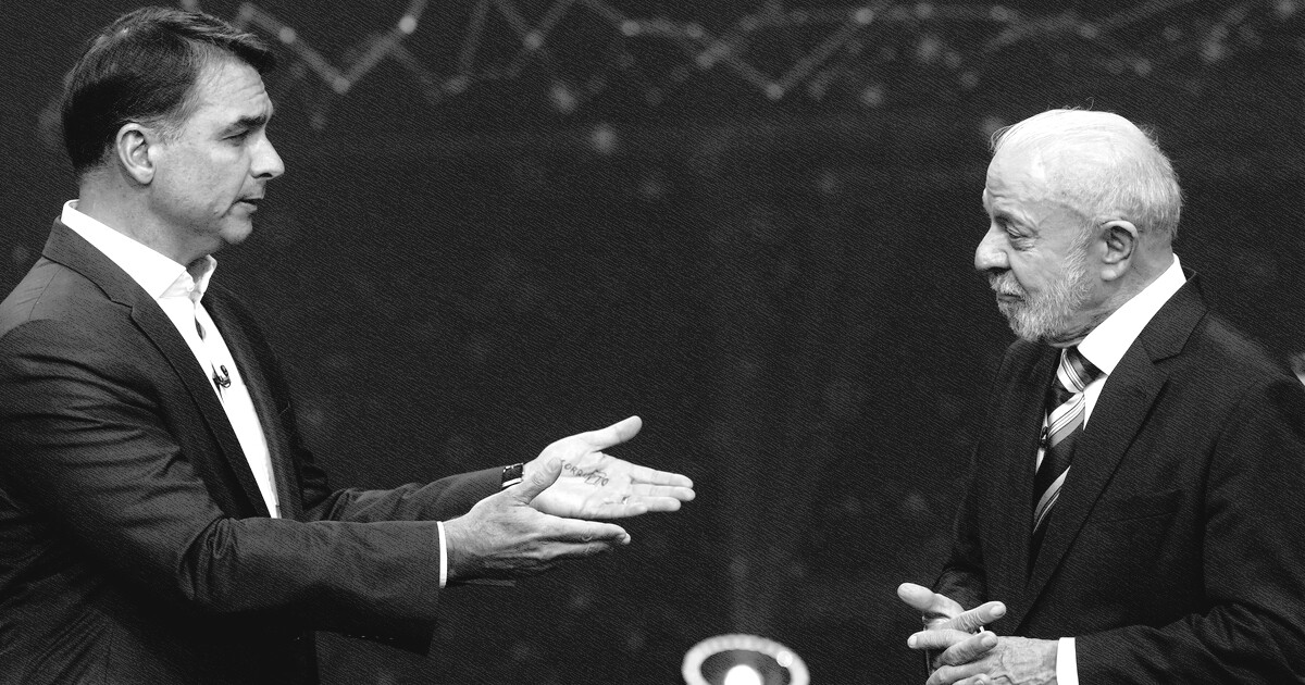 Opinião - Encaminhado com Frequência: Debate de Lula e Flávio Bolsonaro é marcado por Vorcaro e Luchsinger