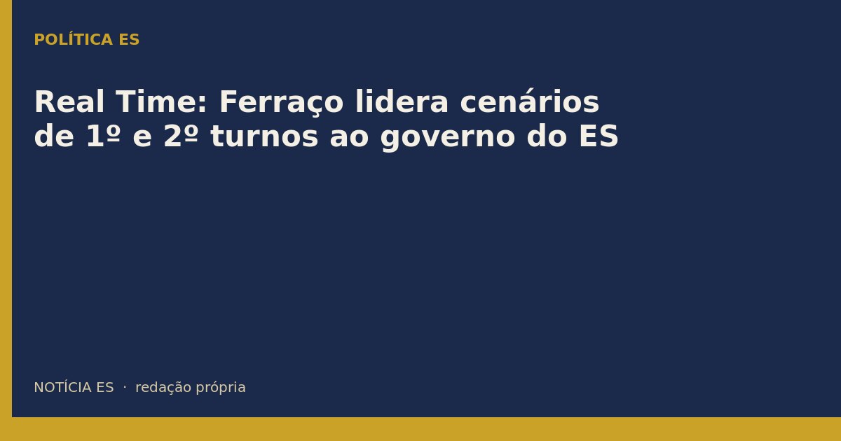 Real Time: Ferraço lidera cenários de 1º e 2º turnos ao governo do ES